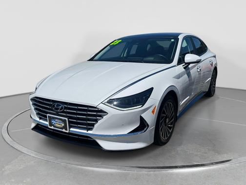 White 2023 Hyundai SONATA Hybrid Limited