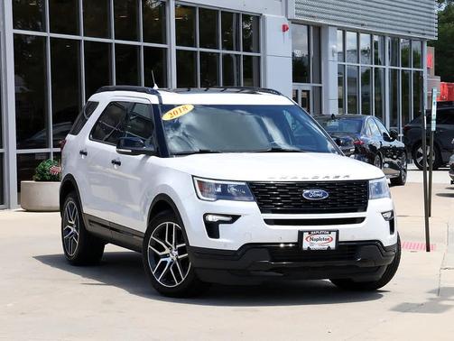 White Platinum Metallic Tri-Coat 2018 Ford Explorer Sport