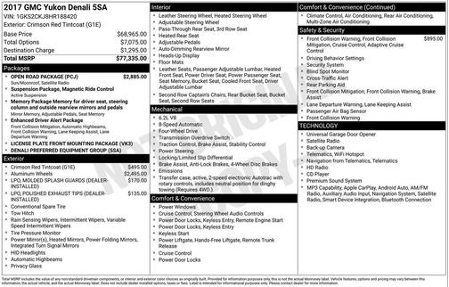 Crimson Red Tintcoat 2017 GMC Yukon Denali