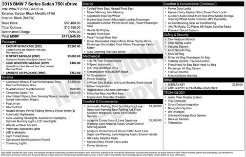2016 BMW 750 i xDrive
