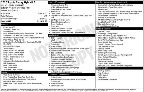 2020 Toyota Camry LE