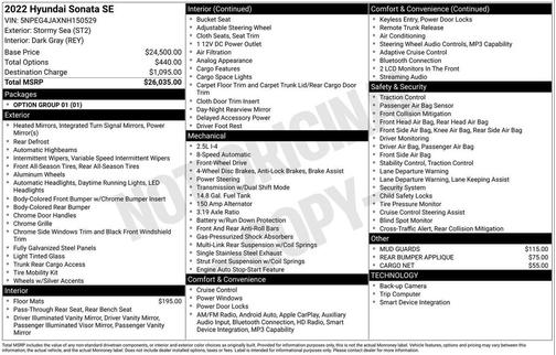 2022 Hyundai SONATA SE