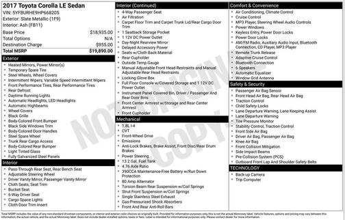 2017 Toyota Corolla LE