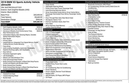 2018 BMW X3 xDrive30i