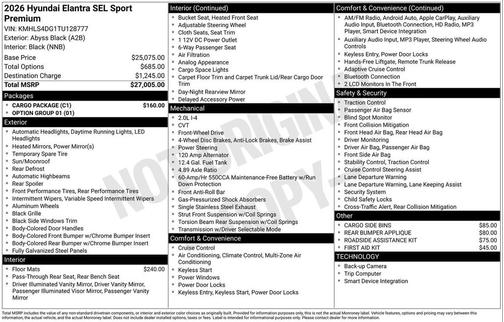 Abyss Black 2026 Hyundai ELANTRA Sport
