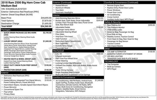 2018 RAM 2500 Big Horn Crew Cab 4x4 6'4' Box