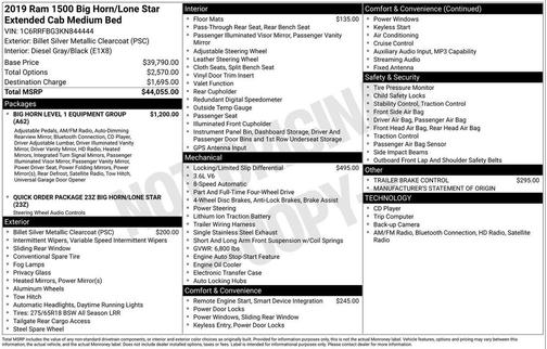 2019 RAM 1500 Big Horn