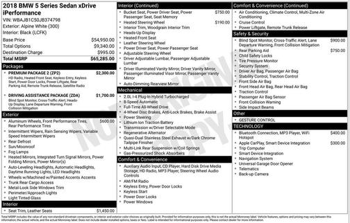 2018 BMW 530e xDrive iPerformance
