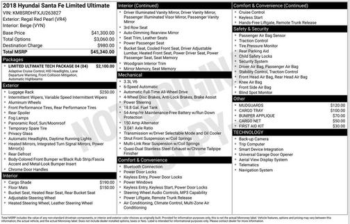 2018 Hyundai SANTA FE Limited Ultimate