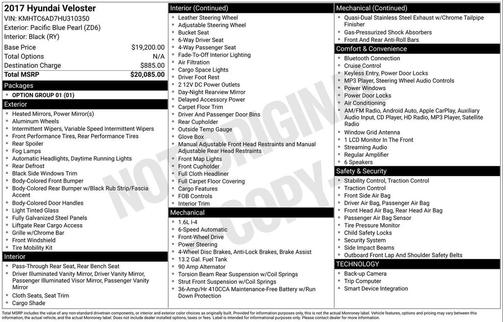 2017 Hyundai Veloster Value Edition