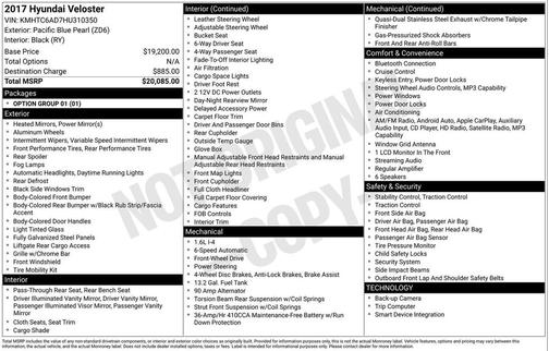 2017 Hyundai Veloster Value Edition