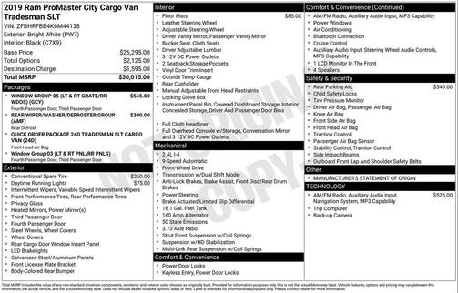 2019 RAM ProMaster City Tradesman