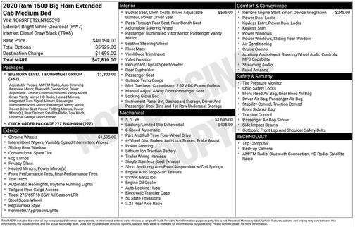 2020 RAM 1500 Big Horn/Lone Star