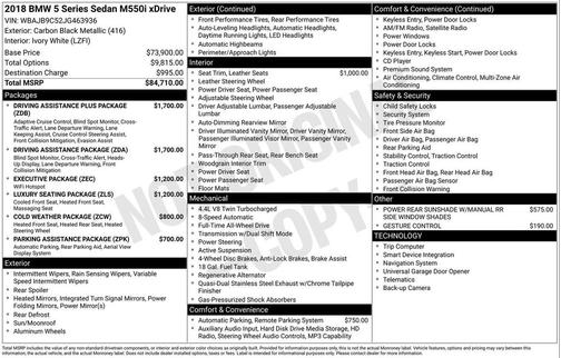 2018 BMW M550 i Xdrive