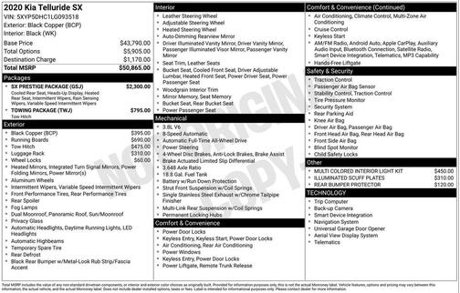 2020 Kia Telluride SX