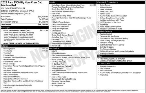 2023 RAM 2500 Big Horn Crew Cab 4x4 6'4' Box