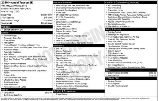 2020 Hyundai TUCSON SE