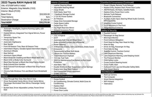 Magnetic Gray Metallic 2023 Toyota RAV4 Hybrid SE