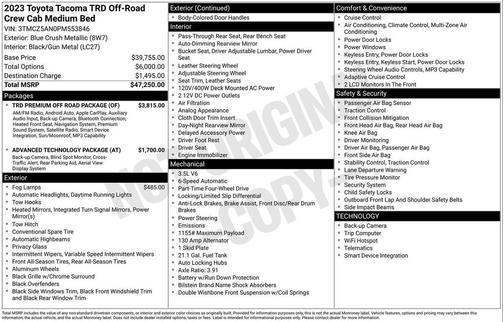 Blue Crush Metallic 2023 Toyota Tacoma TRD Pro