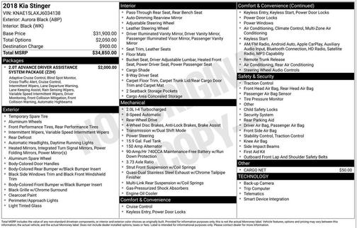 2018 Kia Stinger Base