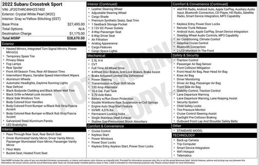 2022 Subaru Crosstrek Sport