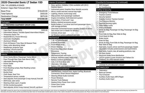 2020 Chevrolet Sonic FWD Sedan LT