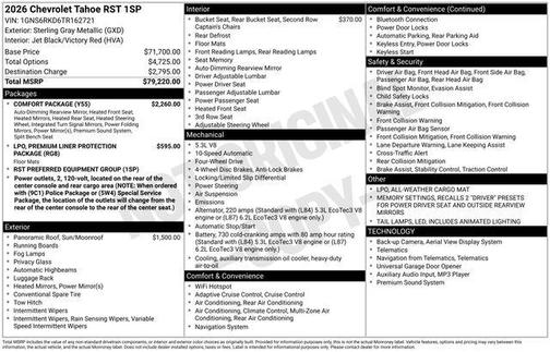 2026 Chevrolet Tahoe 4WD RST