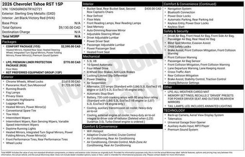 2026 Chevrolet Tahoe 4WD RST