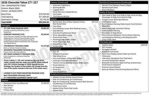 2026 Chevrolet Tahoe 4WD Z71