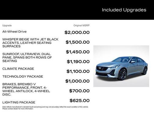 Argent Silver Metallic 2024 Cadillac CT5 Sport