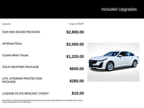 Crystal White Tricoat 2023 Cadillac CT5 Luxury