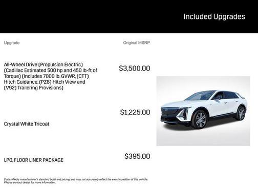 Crystal White Tricoat 2024 Cadillac LYRIQ Luxury