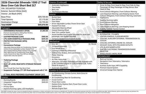 Summit White 2026 Chevrolet Silverado 1500 LT Trail Boss