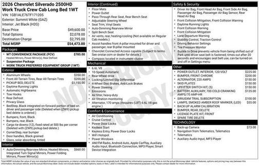 Summit White 2026 Chevrolet Silverado 2500 WT