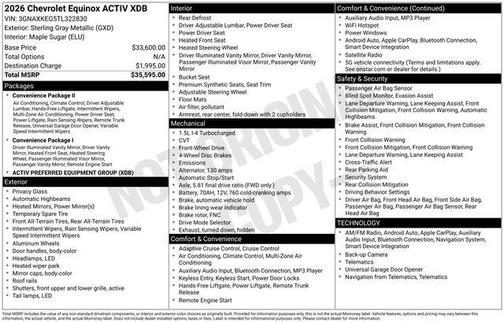 2026 Chevrolet Equinox FWD ACTIV