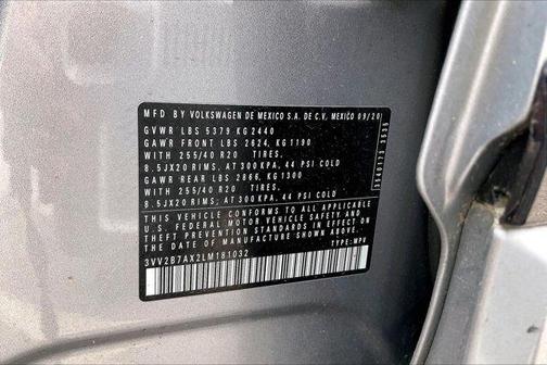 Pyrite Silver Metallic 2020 Volkswagen Tiguan 2.0T SE R-Line Black