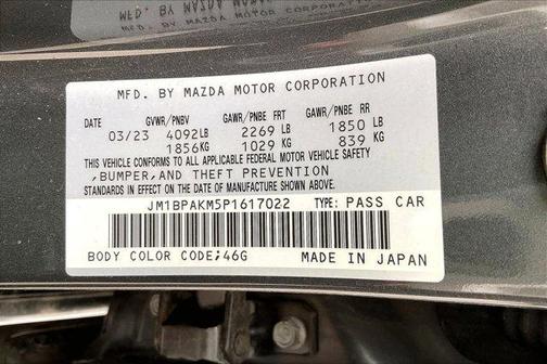 Machine Gray Metallic 2023 Mazda Mazda3 FWD w/Select Package
