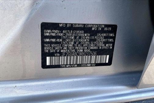 Ice Silver Metallic 2024 Subaru Crosstrek Base