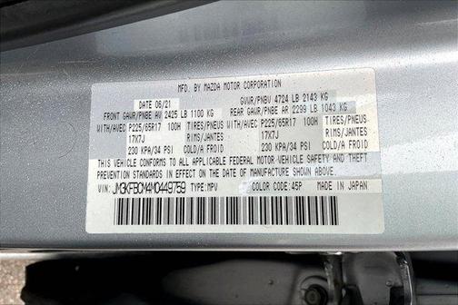 Sonic Silver Metallic 2021 Mazda CX-5 Touring