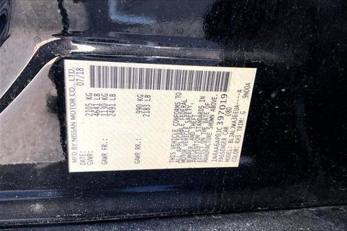 Black 2018 Nissan Maxima 3.5 SV