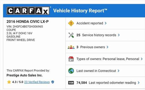 2016 Honda Civic LX-P