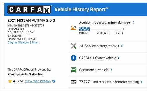 2021 Nissan Altima S FWD