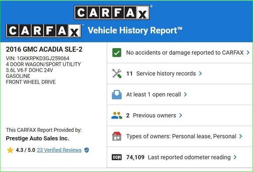 2016 GMC Acadia SLE-2