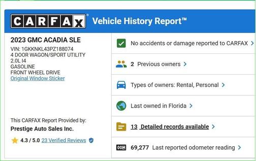 2023 GMC Acadia FWD SLE