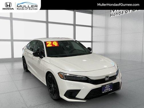 Platinum White Pearl 2024 Honda Civic Sport