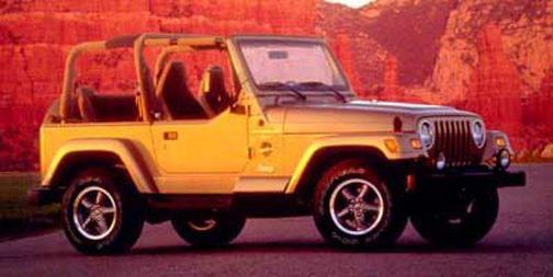 Red 1999 Jeep Wrangler Sport