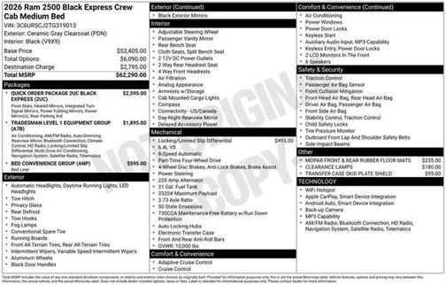 Ceramic Gray Clearcoat 2026 RAM 2500 Black Express