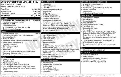 Siren Red Tintcoat 2016 Chevrolet Cruze Limited LTZ