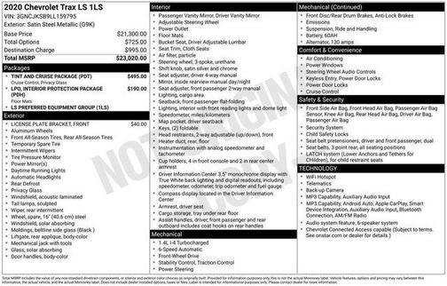 Satin Steel Metallic 2020 Chevrolet Trax LS