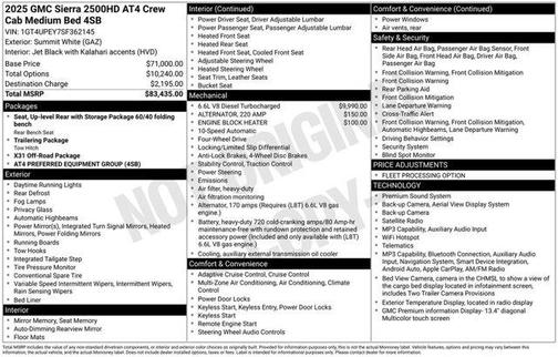 Summit White 2025 GMC Sierra 2500 AT4